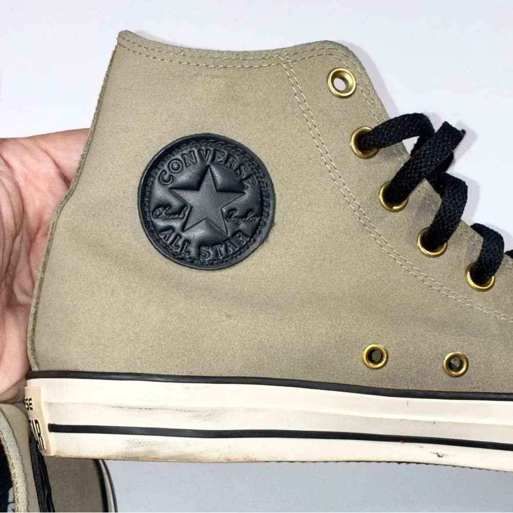 Converse Chuck Taylor Mono Suede High Top Sneakers Women's 11 Men’s 9 Olive - Picture 8 of 11
